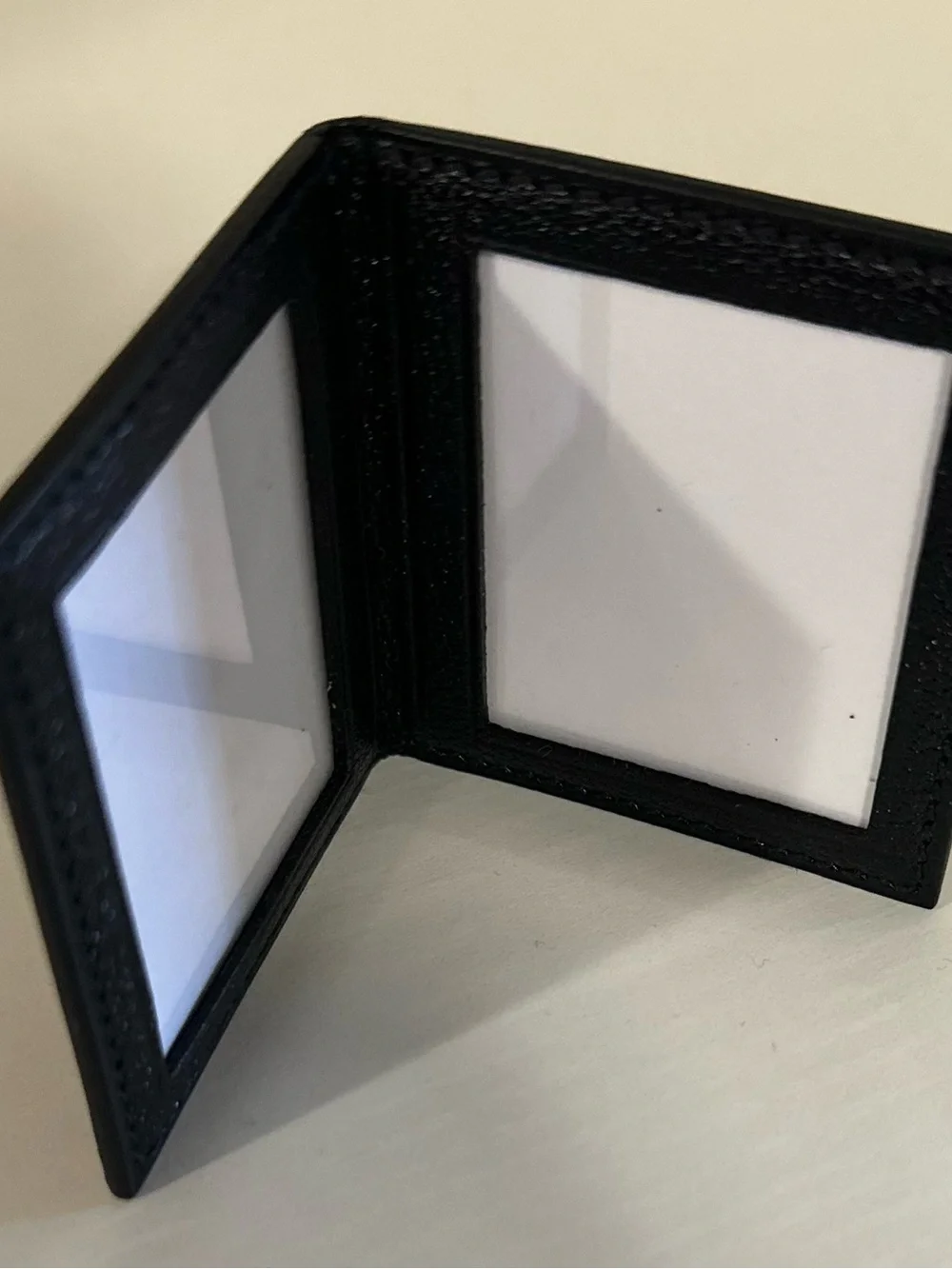 HERMÈS Black Leather Compact Photo Holder